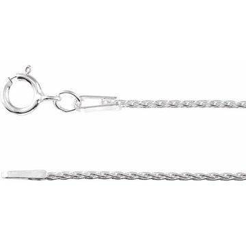 14K White 1 mm Wheat 7" Chain